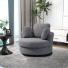 42.2"W Swivel Accent Barrel Chair and Half Swivel Sofa With 3 Pillows 360 Degree Swivel Round Sofa Modern Oversized Arm Chair Cozy Club Chair for Bedr