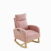 [Video] Welike 27.6"W Modern Accent High Backrest Living Room Lounge Arm Rocking Chair; Two Side Pocket(W83453340)