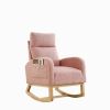 [Video] Welike 27.6"W Modern Accent High Backrest Living Room Lounge Arm Rocking Chair; Two Side Pocket(W83453340)