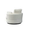 42.2&quot;W Swivel Accent Barrel Chair and Half Swivel Sofa With 3 Pillows 360 Degree Swivel Round Sofa Modern Oversized Arm Chair Cozy Club Chair for