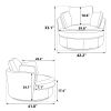 42.2&quot;W Swivel Accent Barrel Chair and Half Swivel Sofa With 3 Pillows 360 Degree Swivel Round Sofa Modern Oversized Arm Chair Cozy Club Chair for