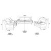 Black Faux leather 3 Seater Living Room Sofa