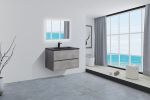 35'' Wall Mounted Single Bathroom Vanity in Ash Gray