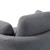 42.2"W Swivel Accent Barrel Chair and Half Swivel Sofa With 3 Pillows 360 Degree Swivel Round Sofa Modern Oversized Arm Chair Cozy Club Chair for Bedr
