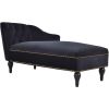 Button Tufted Velvet Chaise Lounge with Nailhead Trim, Solid Wood Legs - Perfect for Living Room or Office - Sleeper Lounge Sofa - 58 inches - Right A