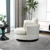 42.2&quot;W Swivel Accent Barrel Chair and Half Swivel Sofa With 3 Pillows 360 Degree Swivel Round Sofa Modern Oversized Arm Chair Cozy Club Chair for