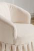 Linen Fabric Accent Swivel Chair Auditorium Chair With Pleated Skirt For Living Room Bedroom Auditorium; Beige