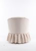 Linen Fabric Accent Swivel Chair Auditorium Chair With Pleated Skirt For Living Room Bedroom Auditorium; Beige