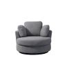 42.2"W Swivel Accent Barrel Chair and Half Swivel Sofa With 3 Pillows 360 Degree Swivel Round Sofa Modern Oversized Arm Chair Cozy Club Chair for Bedr
