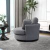 42.2"W Swivel Accent Barrel Chair and Half Swivel Sofa With 3 Pillows 360 Degree Swivel Round Sofa Modern Oversized Arm Chair Cozy Club Chair for Bedr