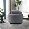 42.2"W Swivel Accent Barrel Chair and Half Swivel Sofa With 3 Pillows 360 Degree Swivel Round Sofa Modern Oversized Arm Chair Cozy Club Chair for Bedr