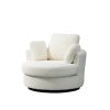 42.2&quot;W Swivel Accent Barrel Chair and Half Swivel Sofa With 3 Pillows 360 Degree Swivel Round Sofa Modern Oversized Arm Chair Cozy Club Chair for