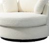 42.2&quot;W Swivel Accent Barrel Chair and Half Swivel Sofa With 3 Pillows 360 Degree Swivel Round Sofa Modern Oversized Arm Chair Cozy Club Chair for