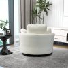 42.2&quot;W Swivel Accent Barrel Chair and Half Swivel Sofa With 3 Pillows 360 Degree Swivel Round Sofa Modern Oversized Arm Chair Cozy Club Chair for