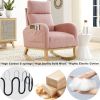 [Video] Welike 27.6"W Modern Accent High Backrest Living Room Lounge Arm Rocking Chair; Two Side Pocket(W83453340)