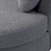 42.2"W Swivel Accent Barrel Chair and Half Swivel Sofa With 3 Pillows 360 Degree Swivel Round Sofa Modern Oversized Arm Chair Cozy Club Chair for Bedr