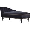 Button Tufted Velvet Chaise Lounge with Nailhead Trim, Solid Wood Legs - Perfect for Living Room or Office - Sleeper Lounge Sofa - 58 inches - Right A