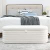 [Video] Welike Length 45.5 inchesStorage Ottoman Bench Upholstered Fabric Storage Bench End of Bed Stool with Safety Hinge for Bedroom, Living Room, E