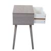 2 Pieces Bedside Table with Storage Drawer for Living Room - cement gray