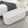 [Video] Welike Length 45.5 inchesStorage Ottoman Bench Upholstered Fabric Storage Bench End of Bed Stool with Safety Hinge for Bedroom, Living Room, E