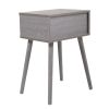 2 Pieces Bedside Table with Storage Drawer for Living Room - cement gray