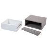 2 Pieces Bedside Table with Storage Drawer for Living Room - cement gray