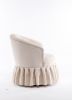 Linen Fabric Accent Swivel Chair Auditorium Chair With Pleated Skirt For Living Room Bedroom Auditorium; Beige