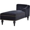 Button Tufted Velvet Chaise Lounge with Nailhead Trim, Solid Wood Legs - Perfect for Living Room or Office - Sleeper Lounge Sofa - 58 inches - Right A