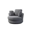 42.2"W Swivel Accent Barrel Chair and Half Swivel Sofa With 3 Pillows 360 Degree Swivel Round Sofa Modern Oversized Arm Chair Cozy Club Chair for Bedr
