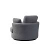 42.2"W Swivel Accent Barrel Chair and Half Swivel Sofa With 3 Pillows 360 Degree Swivel Round Sofa Modern Oversized Arm Chair Cozy Club Chair for Bedr