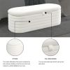 [Video] Welike Length 45.5 inchesStorage Ottoman Bench Upholstered Fabric Storage Bench End of Bed Stool with Safety Hinge for Bedroom, Living Room, E