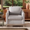 Contemporary Living Room Accent Chair with Rubber Wood Base Accent chair, Gray