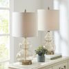 [Only support Drop Shipping Buyer] Ellipse Curved Glass Table Lamp; Set of 2
